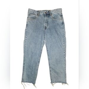 ​&Denim by H&M Vintage Fit Studded Jeans | Light Blue | Size 28